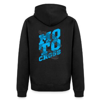 Motocross 01 - Unisex Premium Bio Zip Hoodie - Schwarz - Hinten - Nico (187cm)