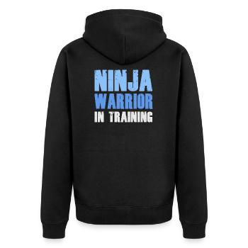 Ninja Warrior À l’entraînement - Veste à capuche bio Premium Unisexe - noir - Dos - Nico (187cm)