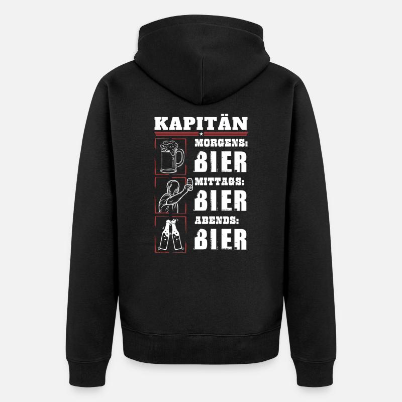 Mon quotidien de capitaine - Veste à capuche bio Premium Unisexe - noir