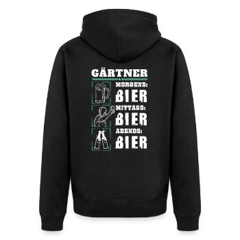 Mon quotidien de jardinier - Veste à capuche bio Premium Unisexe - noir - Dos - Nico (187cm)
