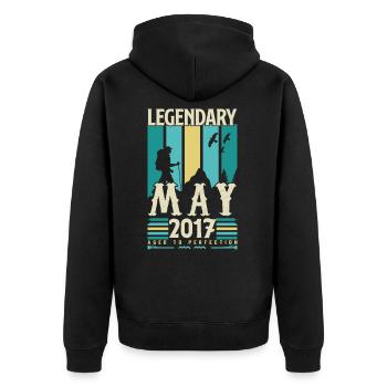May 2017 Anniversary Gift, Vintage May 2017. - Unisex Premium Organic Zip Hoodie - black - Back - Nico (187cm)