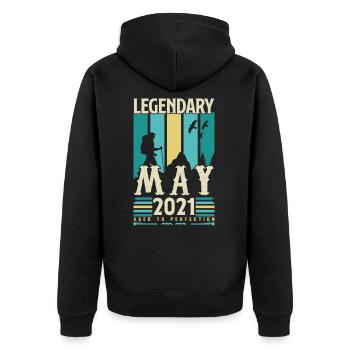 Mai 2021 Geburtstagsgeschenk, Jahrgang Mai 2021. - Unisex Premium Bio Zip Hoodie - Schwarz - Hinten - Nico (187cm)