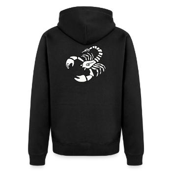 Scorpion - Unisex Premium Organic Zip Hoodie - black - Back - Nico (187cm)