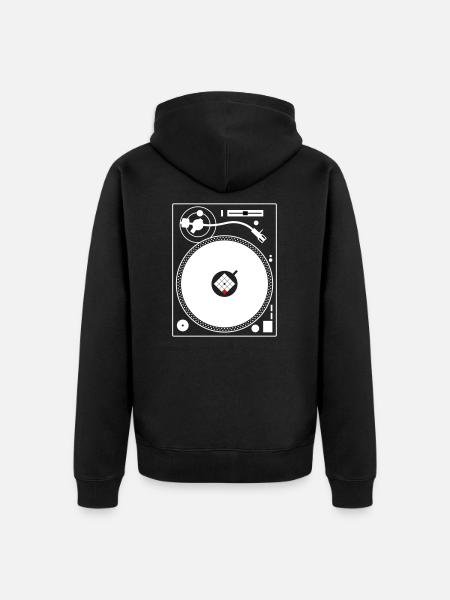 PLATTENSPIELER VINYL DJ TURNTABLE - Unisex Premium Bio Zip Hoodie - Schwarz