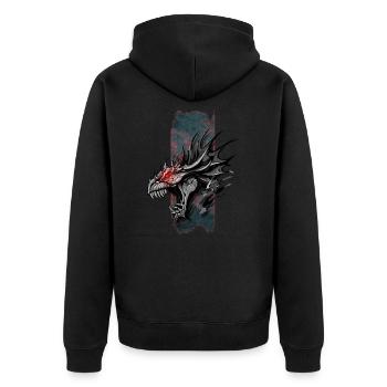 Rugissement de l’enfer : Dragon aux yeux rouges - Veste à capuche bio Premium Unisexe - noir - Dos - Nico (187cm)