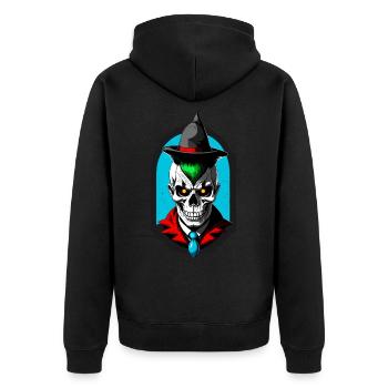 Un élève magicien avec crâne et chapeau pointu - Veste à capuche bio Premium Unisexe - noir - Dos - Nico (187cm)