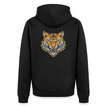 Tête de tigre - Veste à capuche bio Premium Unisexe - noir - Dos - Nico (187cm)