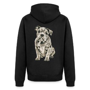 OLD ENGLISH BULLDOG Chien Chiens Bouledogue - Veste à capuche bio Premium Unisexe - noir - Dos - Nico (187cm)