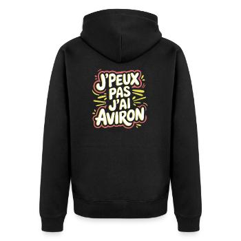 J'peux pas j'ai aviron - Veste à capuche bio Premium Unisexe - noir - Dos - Nico (187cm)