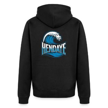 Hendaye - Veste à capuche bio Premium Unisexe - noir - Dos - Nico (187cm)