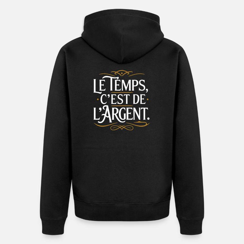 Le temps, c'est de l'argent - Veste à capuche bio Premium Unisexe - noir