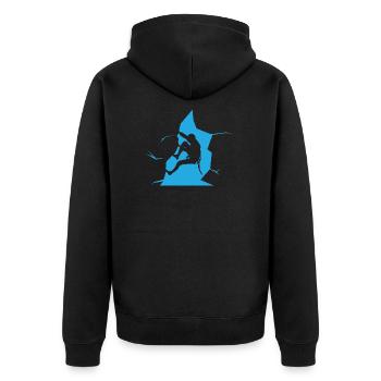 Klettern - Unisex Premium Bio Zip Hoodie - Schwarz - Hinten - Nico (187cm)