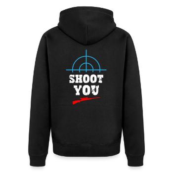 Shoot You - Sniper - Unisex Premium Organic Zip Hoodie - black - Back - Nico (187cm)