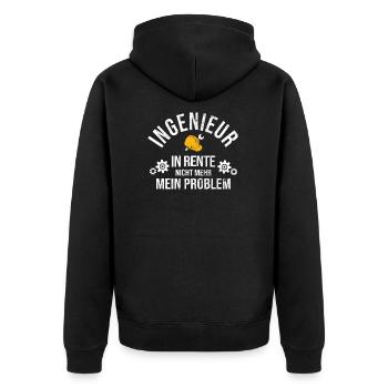 Ingenieur Student - Unisex Premium Bio Zip Hoodie - Schwarz - Hinten - Nico (187cm)