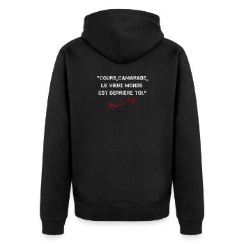 Mai 1968 Paris manifestations etudiants. - Veste à capuche bio Premium Unisexe - noir - Dos - Nico (187cm)