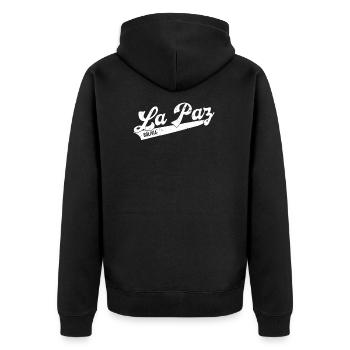 La Paz Bolivia Design - Veste à capuche bio Premium Unisexe - noir - Dos - Nico (187cm)