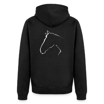 Horse Head Equestrian Riding Love Cowboy Ranch - Veste à capuche bio Premium Unisexe - noir - Dos - Nico (187cm)