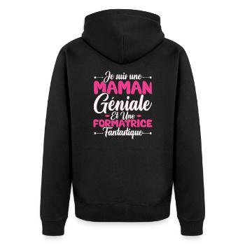 Une maman géniale et une formatrice fantastique - Veste à capuche bio Premium Unisexe - noir - Dos - Nico (187cm)