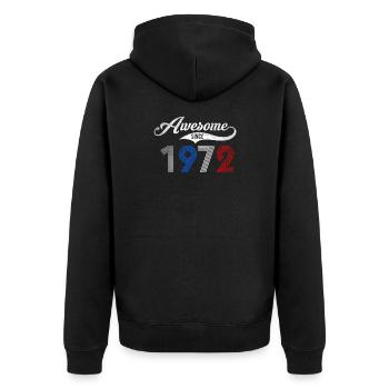 Génial depuis 1972 50e anniversaire - Veste à capuche bio Premium Unisexe - noir - Dos - Nico (187cm)