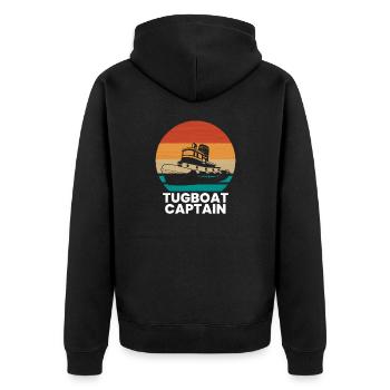 Tugboat Captain Tug Captain Gift - Unisex Premium Organic Zip Hoodie - black - Back - Nico (187cm)