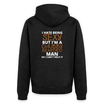 Bart - Unisex Premium Bio Zip Hoodie - Schwarz - Hinten - Nico (187cm)
