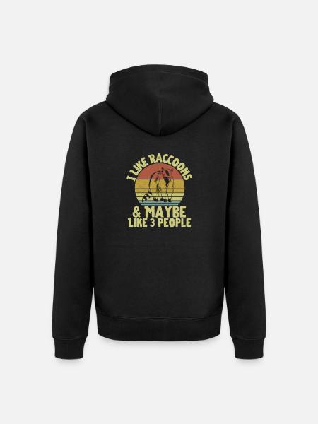 Raccoon - Unisex Premium Organic Zip Hoodie - black