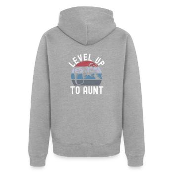Tante - Unisex Premium Bio Zip Hoodie - Grau meliert - Hinten - Nico (187cm)