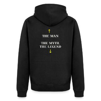 The Man, The Myth, The Legend lustige Geschenkidee - Unisex Premium Bio Zip Hoodie - Schwarz - Hinten - Nico (187cm)