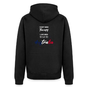 Australien lustige Geschenkidee australisch - Unisex Premium Bio Zip Hoodie - Schwarz - Hinten - Nico (187cm)