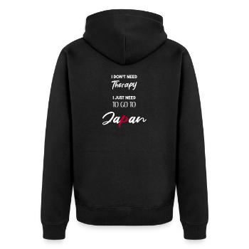 japan cool gift idea funny therapy japanese - Unisex Premium Organic Zip Hoodie - black - Back - Nico (187cm)