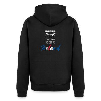 Islande Idée Cadeau Drôle Thérapie Islande Drapeau - Veste à capuche bio Premium Unisexe - noir - Dos - Nico (187cm)