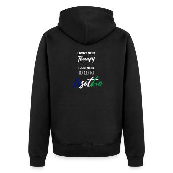 Je n’ai pas besoin de thérapie Lesotho idée cadeau drôle - Veste à capuche bio Premium Unisexe - noir - Dos - Nico (187cm)