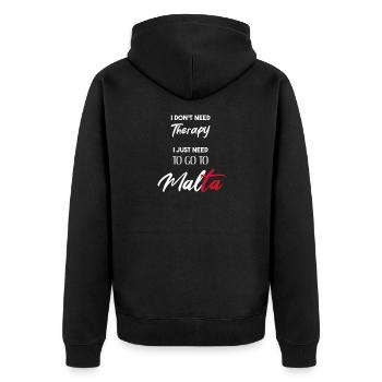 Malte Idée Cadeau Drôle Drôle Dicton Thérapie - Veste à capuche bio Premium Unisexe - noir - Dos - Nico (187cm)