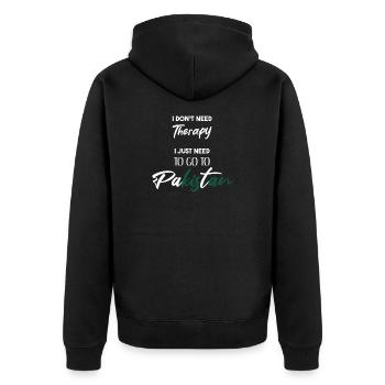 I don't need therapy Pakistan funny gift idea - Unisex Premium Organic Zip Hoodie - black - Back - Nico (187cm)