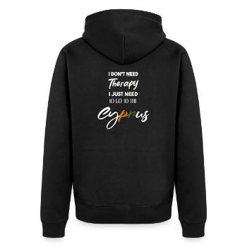 Zypern Geschenkidee Cyprus lustiger Spruch witzig - Unisex Premium Bio Zip Hoodie - Schwarz - Hinten - Nico (187cm)