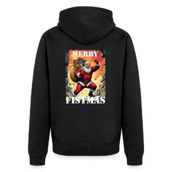 Merry Christmas Santa Claus Christmas Humor - Unisex Premium Organic Zip Hoodie - black - Back - Nico (187cm)