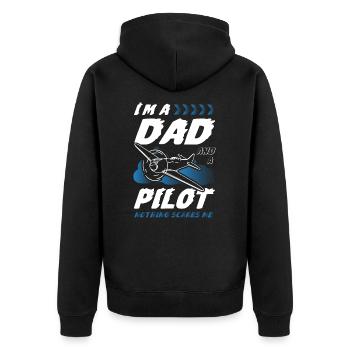 Papa pilote - Veste à capuche bio Premium Unisexe - noir - Dos - Nico (187cm)