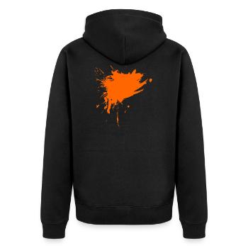 Fleck Design Farbe farbig Gespritzt Vektor - Unisex Premium Bio Zip Hoodie - Schwarz - Hinten - Nico (187cm)
