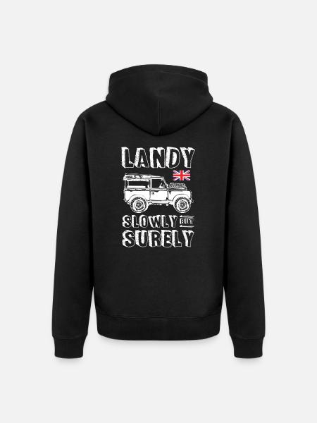 Landy Slowly But Surely - Unisex Premium Organic Zip Hoodie - black