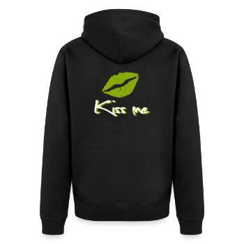 Embrasse-moi - bouche embrassable - Veste à capuche bio Premium Unisexe - noir - Dos - Nico (187cm)