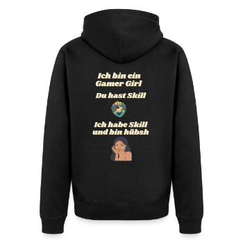Gamer Girl Skill Gaming Game Hübsch Videospiele - Unisex Premium Bio Zip Hoodie - Schwarz - Hinten - Nico (187cm)