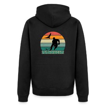 Mannheim, my city! - Unisex Premium Organic Zip Hoodie - black - Back - Nico (187cm)
