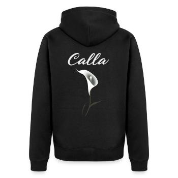 Florist Zantedschia Calla Pflanze Zimmercalla - Unisex Premium Bio Zip Hoodie - Schwarz - Hinten - Nico (187cm)