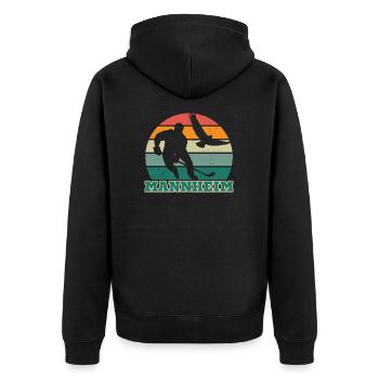 Mannheim, my city! - Unisex Premium Organic Zip Hoodie - black - Back - Nico (187cm)