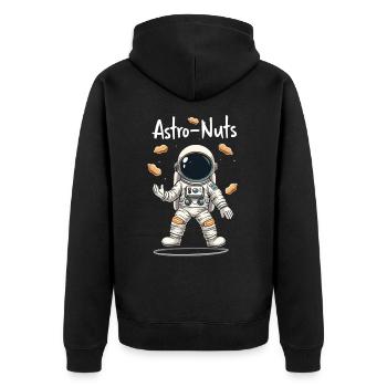Astro Nuts Astronaut Nüsse für einen Astronauten - Unisex Premium Bio Zip Hoodie - Schwarz - Hinten - Nico (187cm)