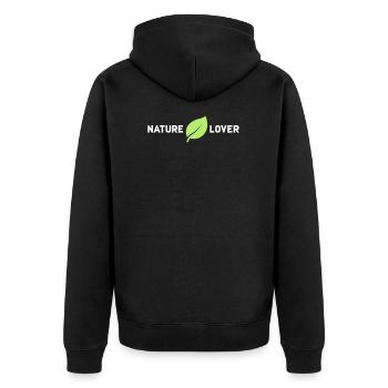 Nature Lover | Forest forest bathing nature love of nature - Unisex Premium Organic Zip Hoodie - black - Back - Nico (187cm)