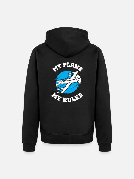 My Plane My Rules - Unisex Premium Organic Zip Hoodie - black