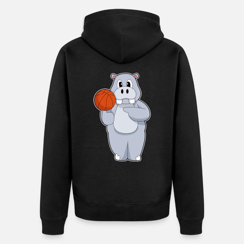 Hippo Basketteur Basketteur - Veste à capuche bio Premium Unisexe - noir