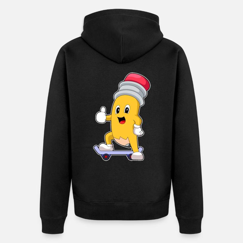 Pencil Skater Skateboard - Veste à capuche bio Premium Unisexe - noir