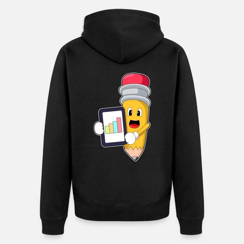 Pencil Secretary Graphics - Veste à capuche bio Premium Unisexe - noir